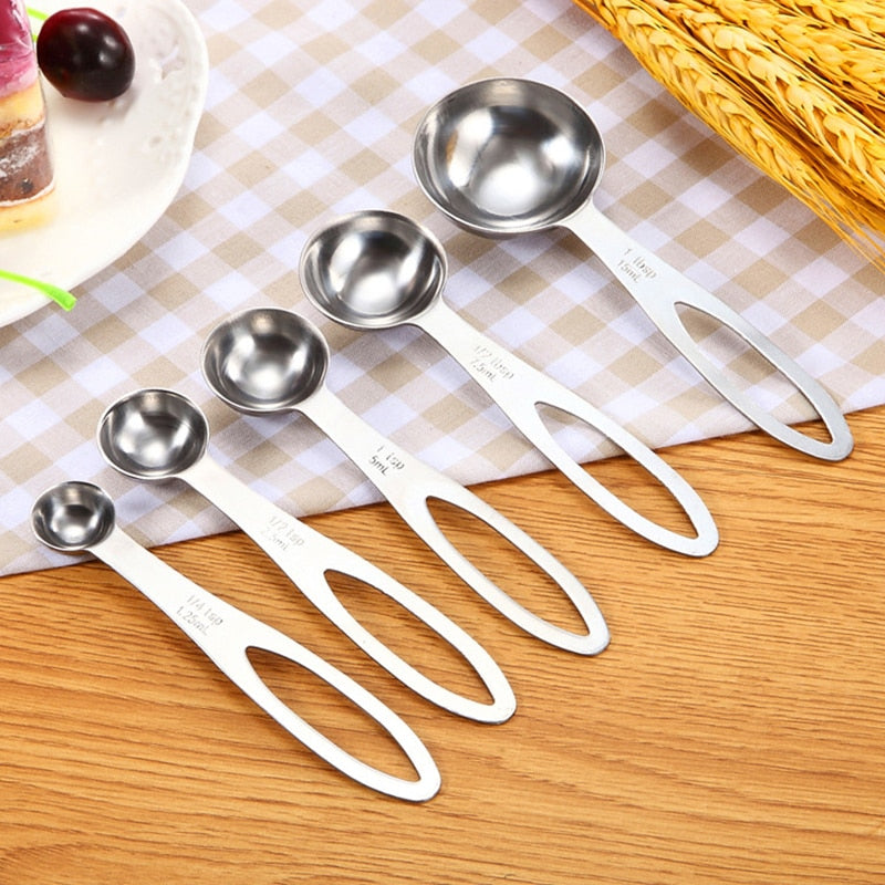 5pcs Stainless Steel Measuring Spoons Baking Tools