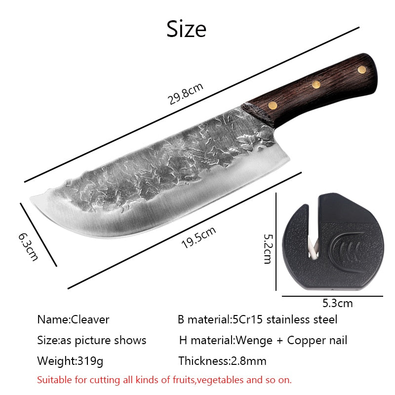 Stainless Steel Handmade Forged Vegetable Chopper Meat Cleaver