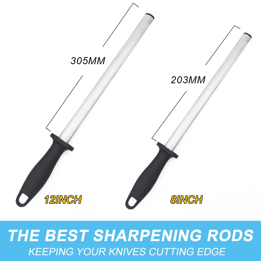 Diamond Carbon Steel Professional Knife Sharpener Rod Kitchen Home or Hunting Master Chef Hunter Gourmet Blade Sharpening Rod