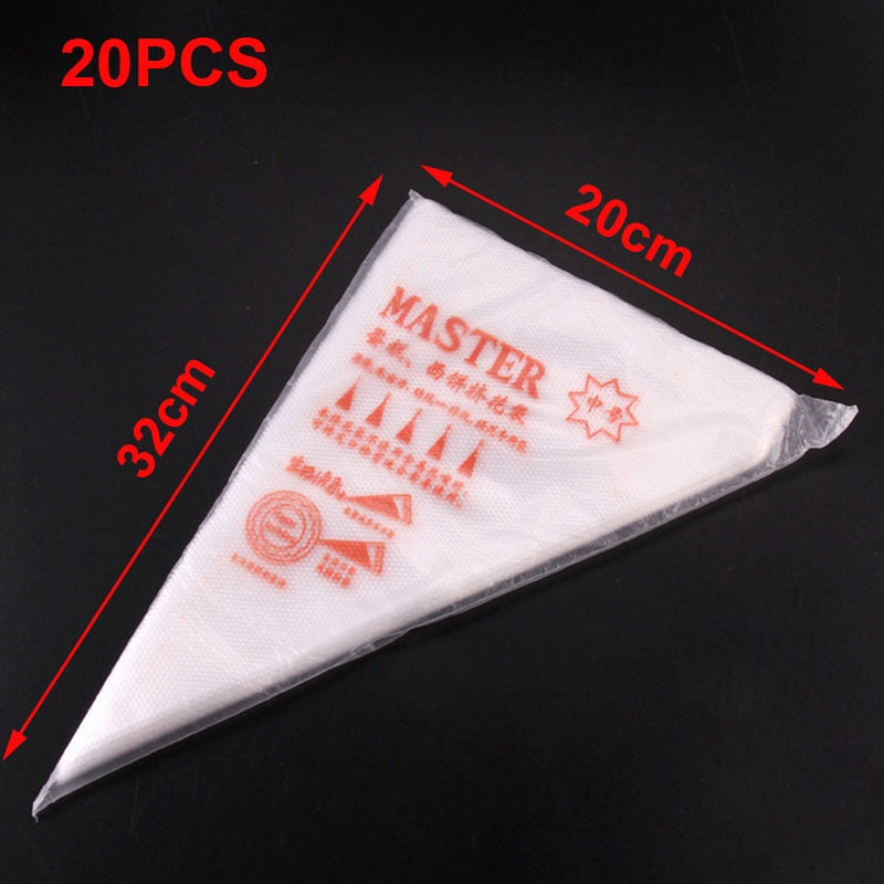 100/50/20pcs Disposable Pastry Bags Cake Cream Piping Bag for Cake Design Decorating Tools Kitchen Baking Accessories