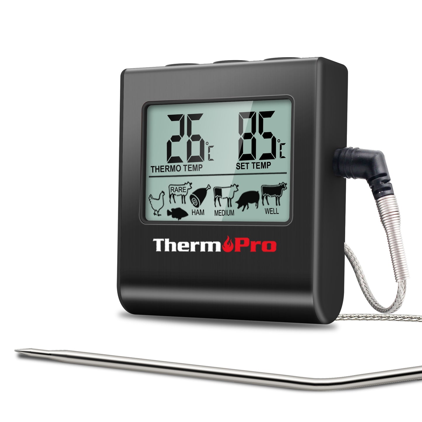 ThermoPro TP16 Digital LCD Display Kitchen Cooking Meat Thermometer For BBQ Oven Grill With Timer Function