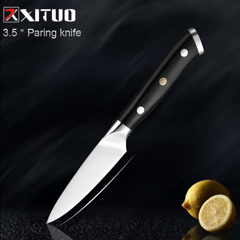 XITUO German Stainless Steel Kitchen Knife 1-7PCS Chef Knife Sharp Santoku Knife Cleaver Paring Knives Boning