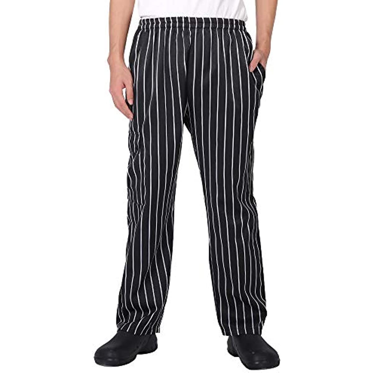 Chef Pants for Restaurant Kitchen Unisex Cook Works Lightweight Baggy Trousers