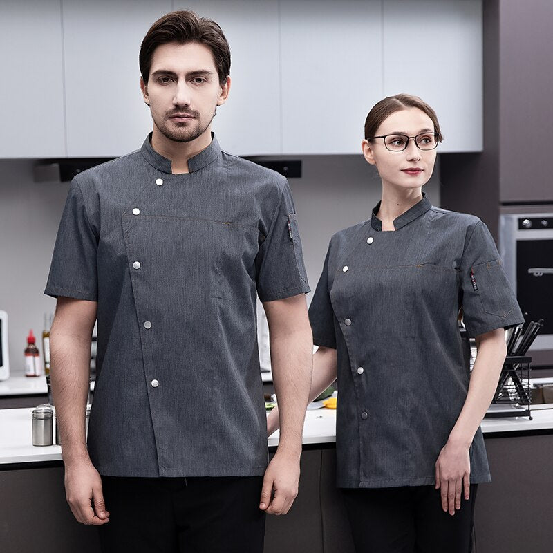 Men & Women Short/Long Sleeve Chef Jacket for Summer Head Chef Uniform Restaurant Hotel Kitchen