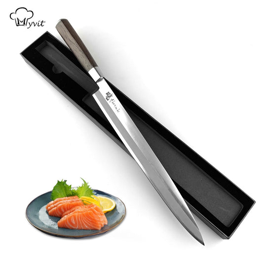 8.5/10.5in Japanese Sashimi Sushi Knife High Carbon Stainless Steel with Box