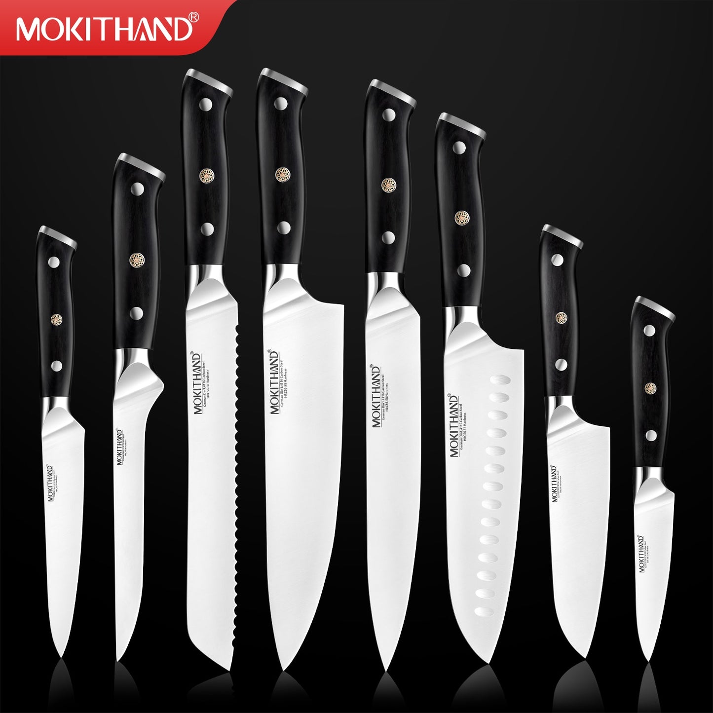 Japanese Kitchen Knives Sets 1.4116 High Carbon Steel Handmade Individual or sets